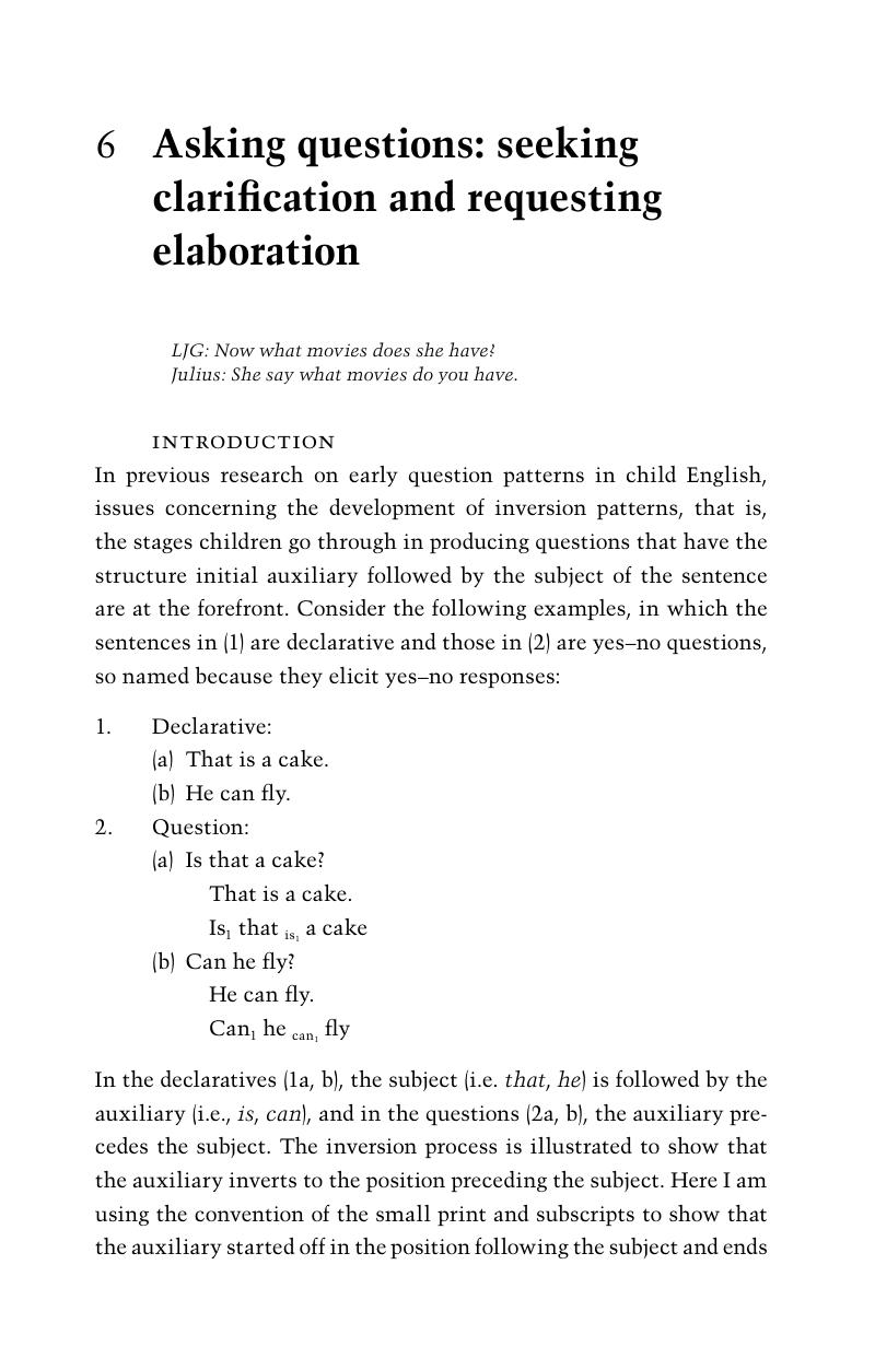 Asking questions: seeking clarification and requesting elaboration (Chapter  6) - Language and the African American Child