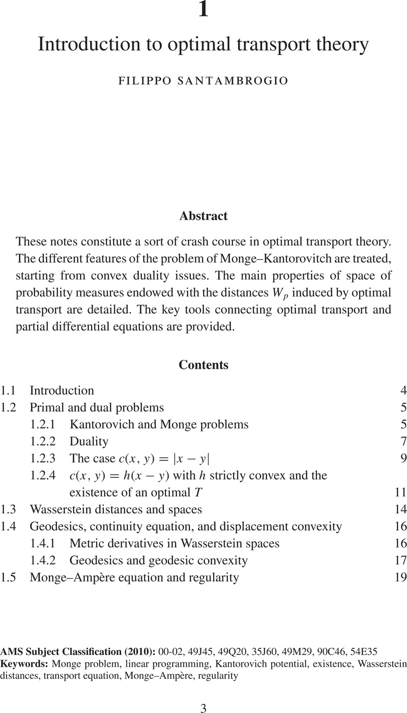 PDEs Calculus of Variations and Modeling Optimal Transport for Applied Mathematicians 