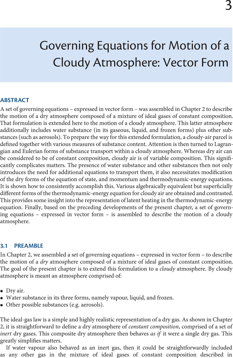 Governing Equations For Motion Of A Cloudy Atmosphere Vector Form Chapter 3 Global Atmospheric And Oceanic Modelling