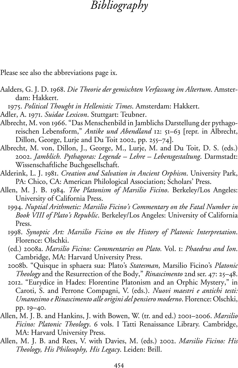 Bibliography A Pythagoreanism of - History