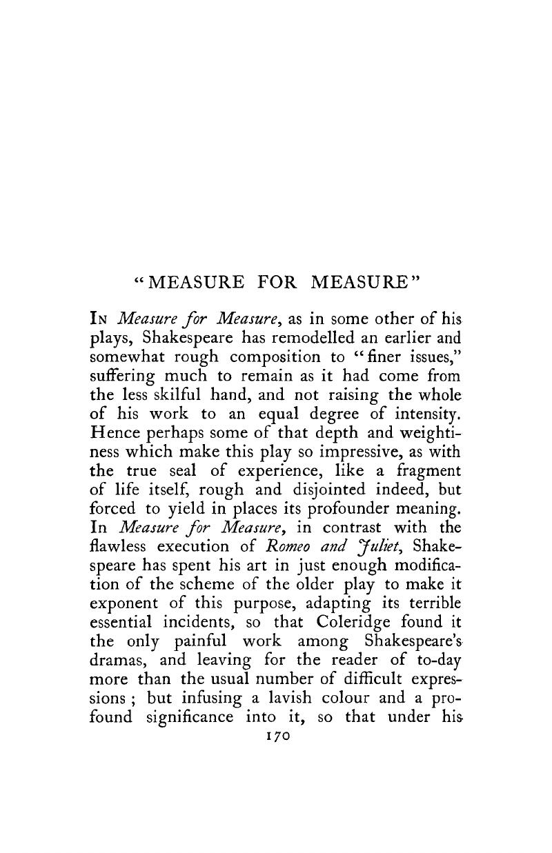 Summary of Measure for Measure