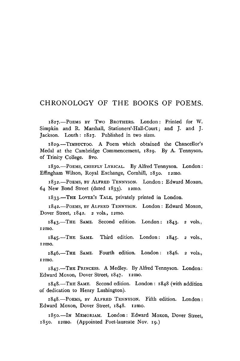 lord tennyson poems with summary