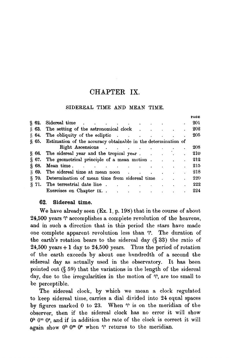 SIDEREAL TIME AND MEAN TIME (CHAPTER IX) - A on