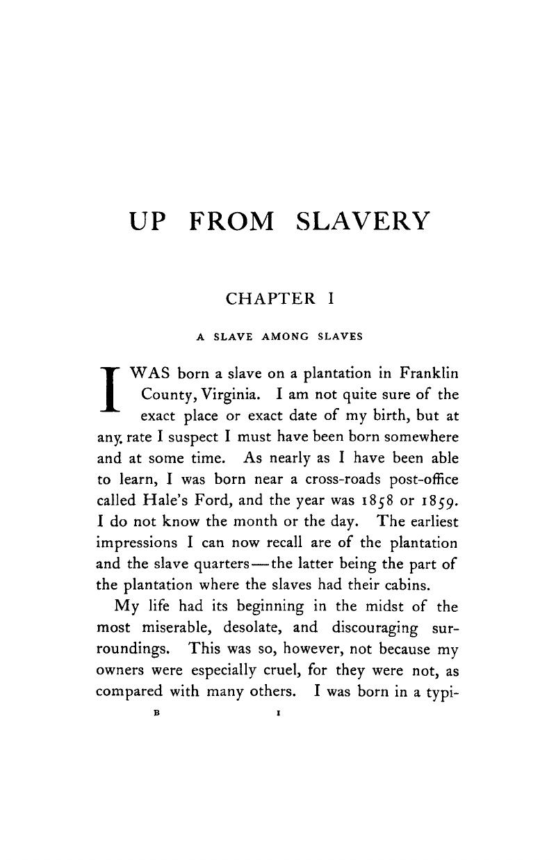 up from slavery summary
