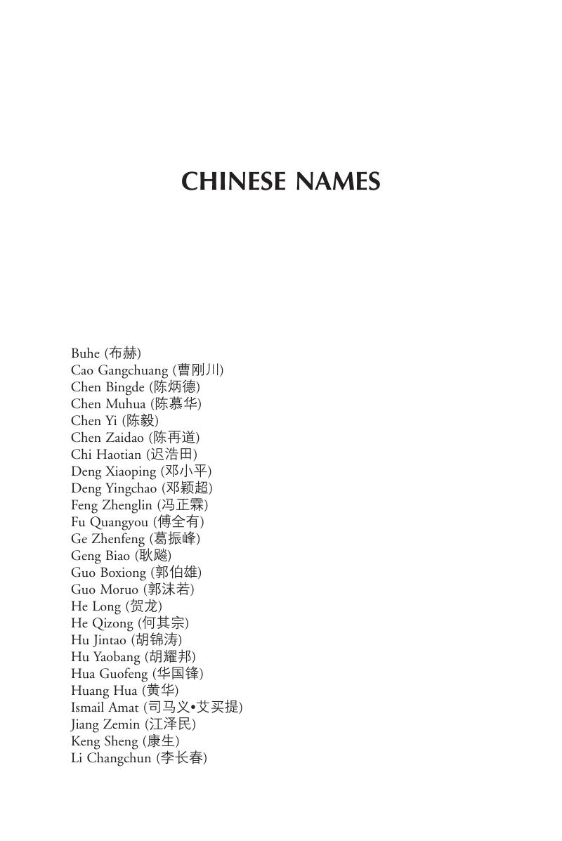 chinese names list