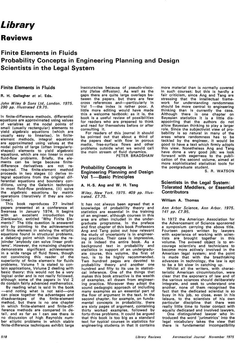 Probability Concepts in Engineering Planning and Design Vol 1