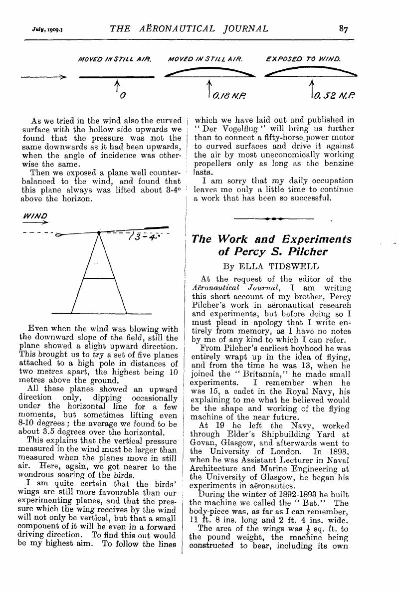 The Work and Experiments of Percy S. Pilcher | The Aeronautical Journal ...