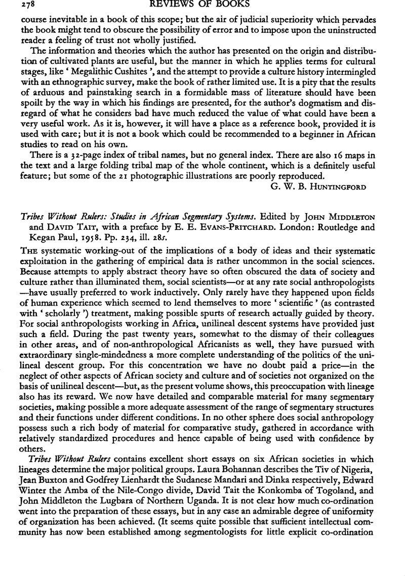 Tribes without Rulers: Studies in African Segmentary Systems