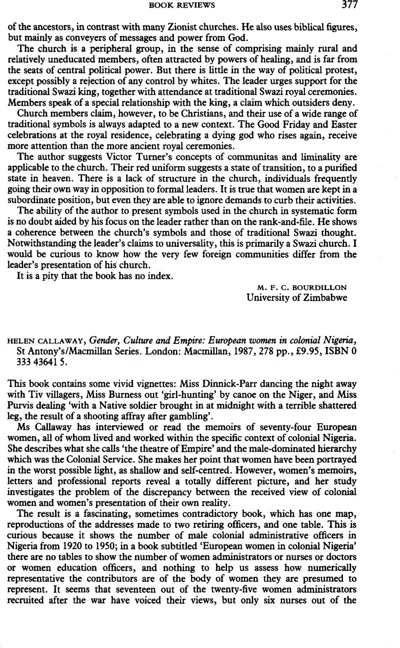 Gender, Culture and Empire: European Women in Colonial Nigeria