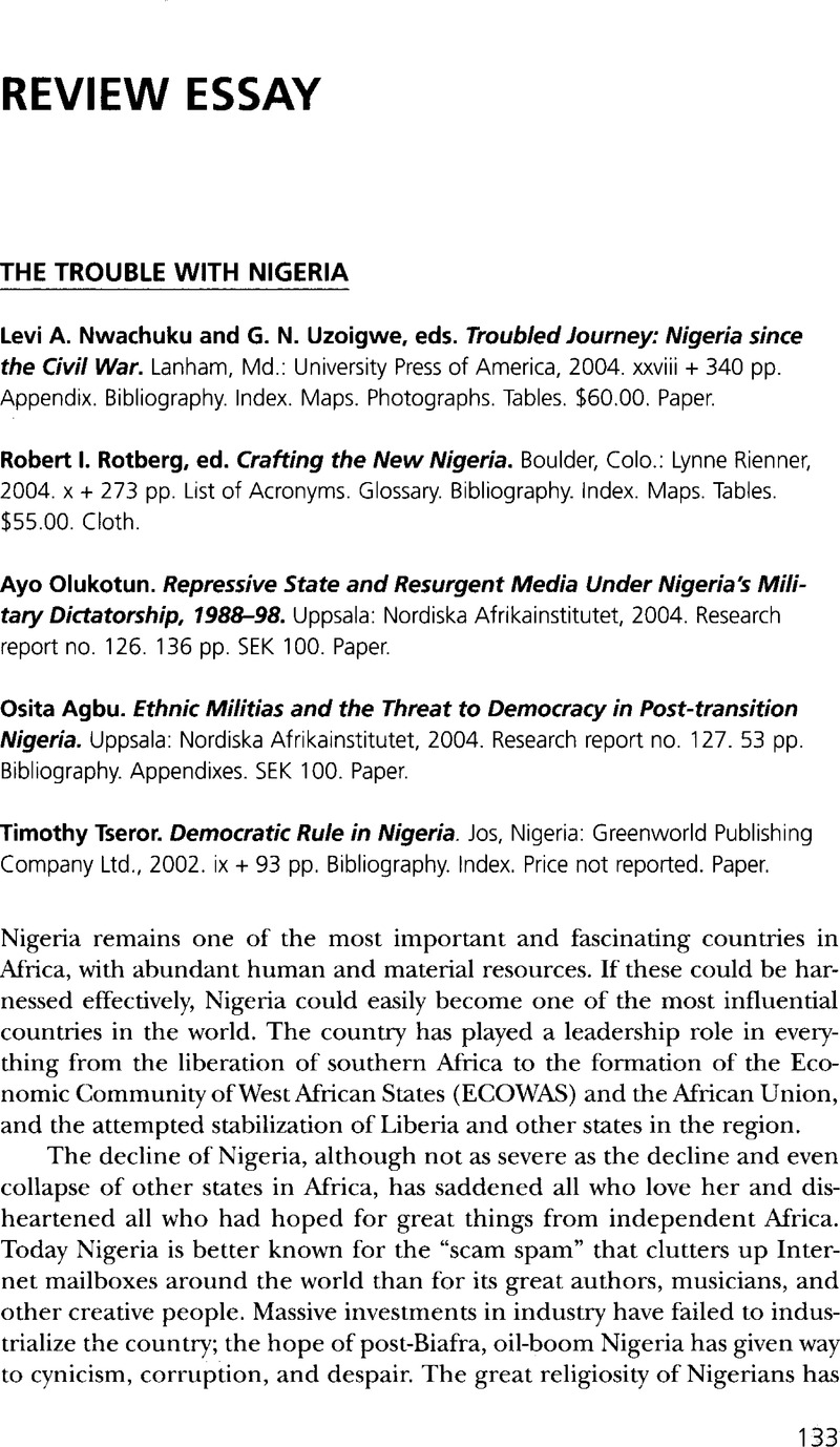 an expository essay on the problem with nigeria
