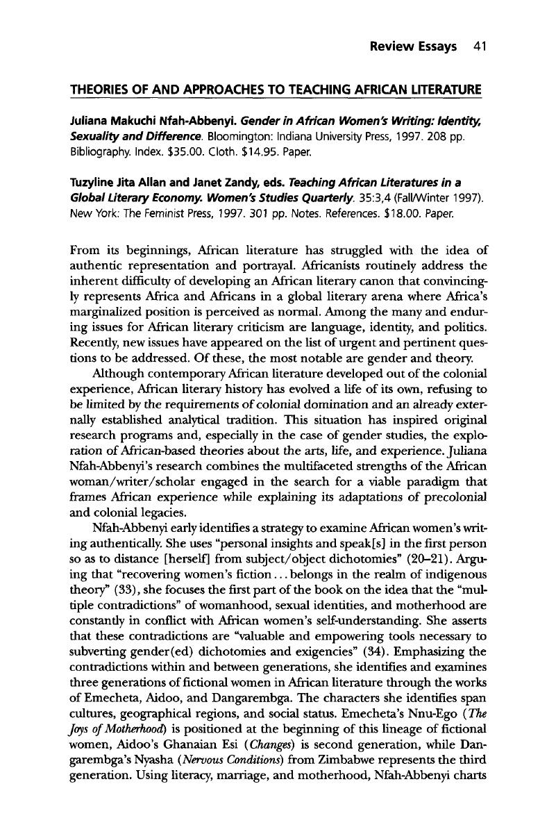 african literature research paper