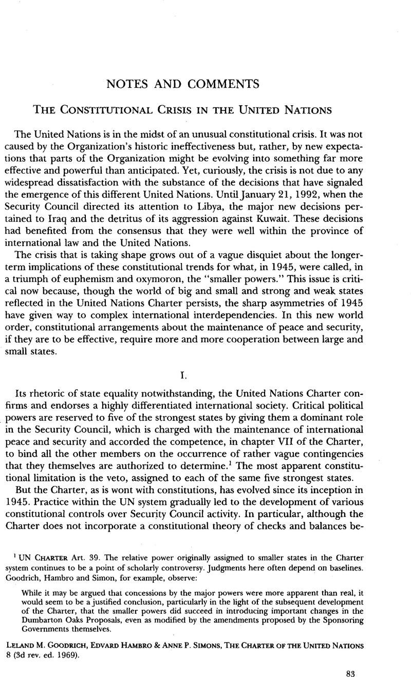 The Constitutional Crisis in the United Nations | American Journal of ...