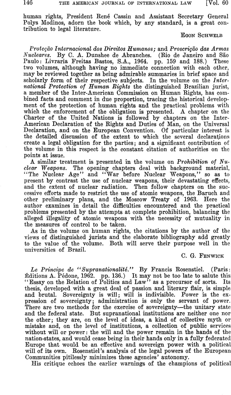 Le Principe de “Supranationalité.” By Francis Rosenstiel. (Paris ...