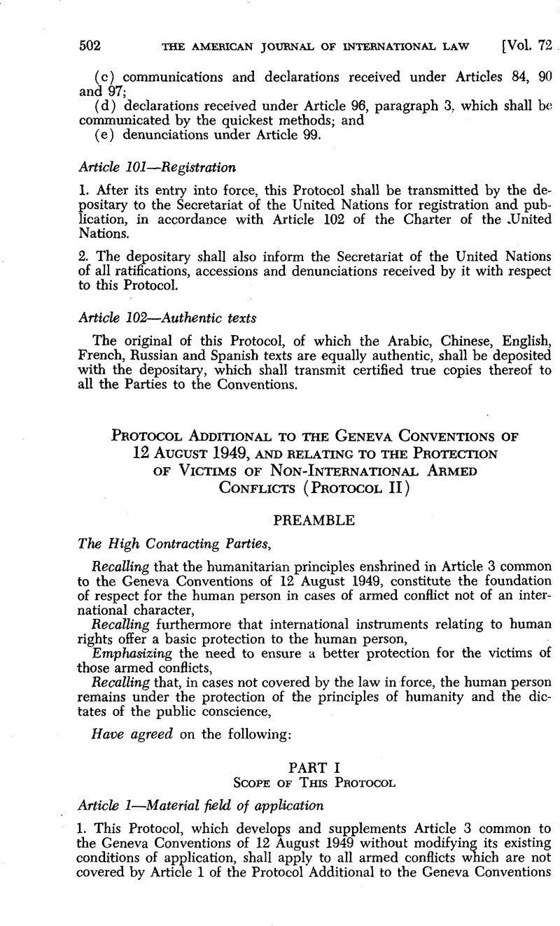 Protocol Additional To The Geneva Conventions Of 12 August 1949, And ...