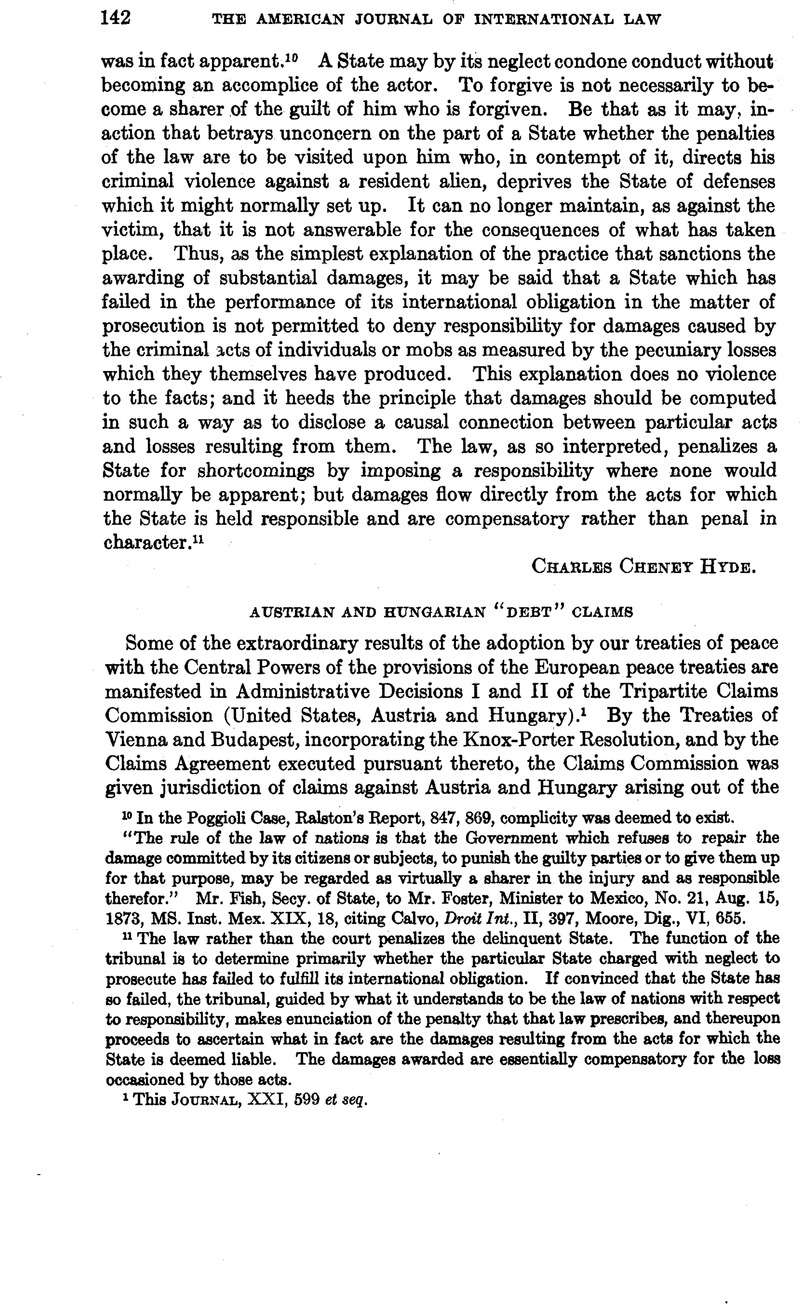 Austrian and Hungarian “Debt” Claims | American Journal of ...