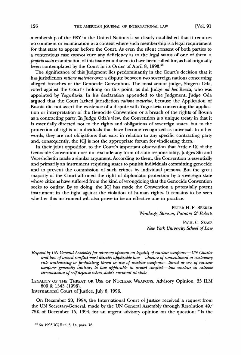 Legality Of The Threat Or Use Of Nuclear Weapons | American Journal Of ...