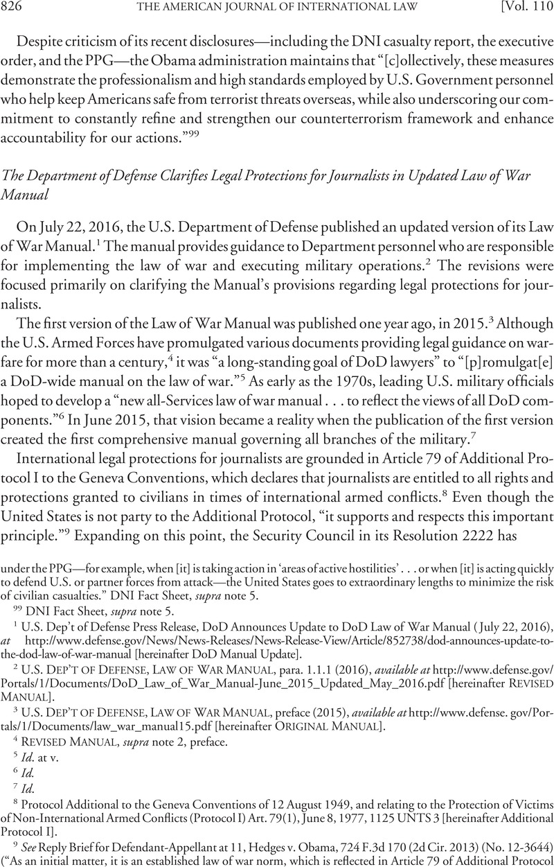 The Department of Defense Clarifies Legal Protections for Journalists ...