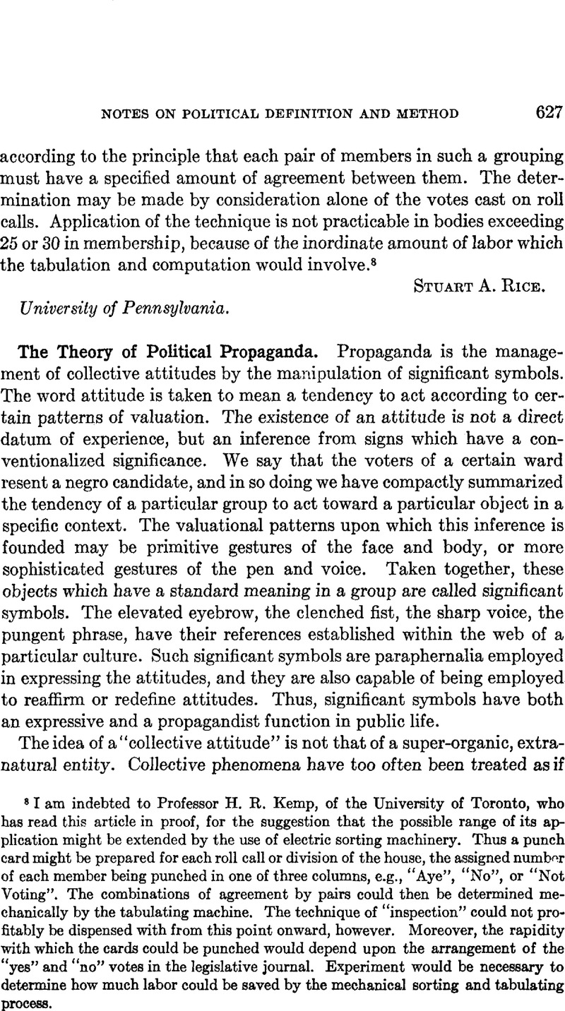 The Theory Of Political Propaganda | American Political Science Review ...