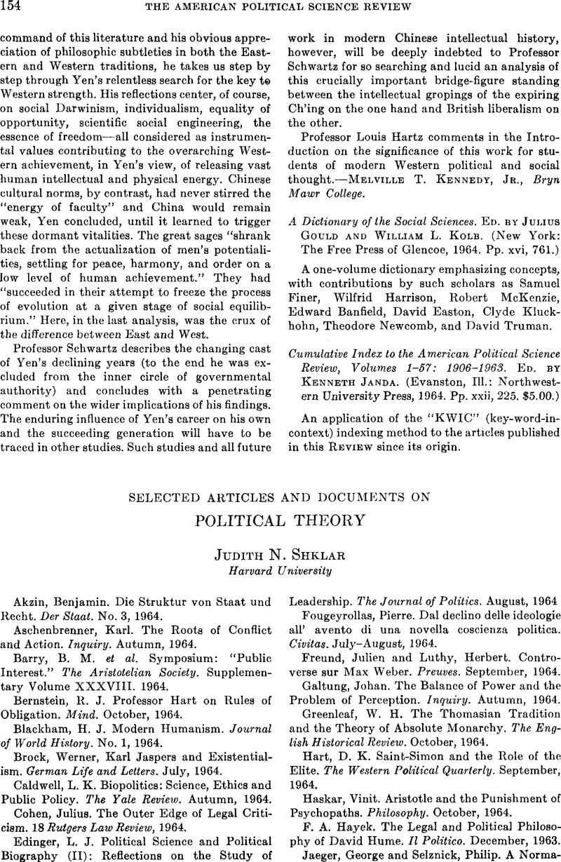 A Dictionary of the Social Sciences. Ed. by Julius Gould and