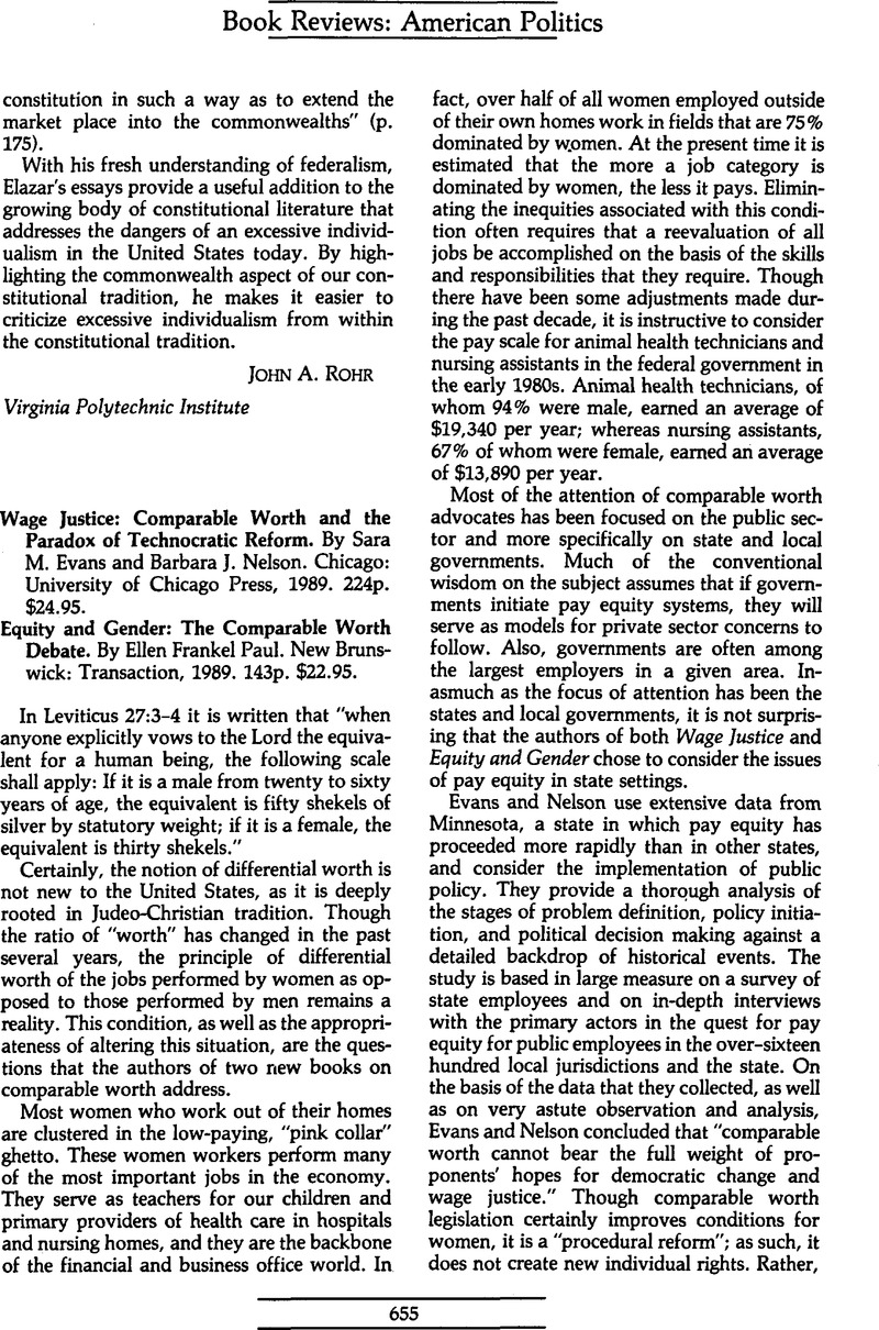 Wage Justice Comparable Worth And The Paradox Of Technocratic Reform 
