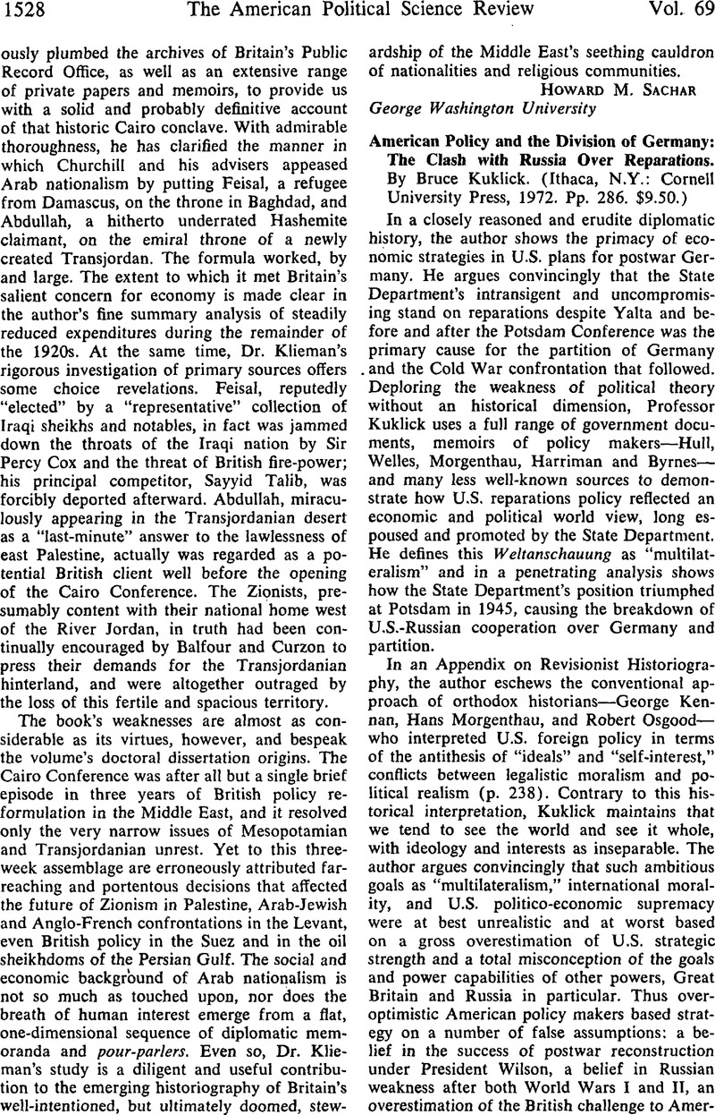 American Policy and the Division of Germany The Clash