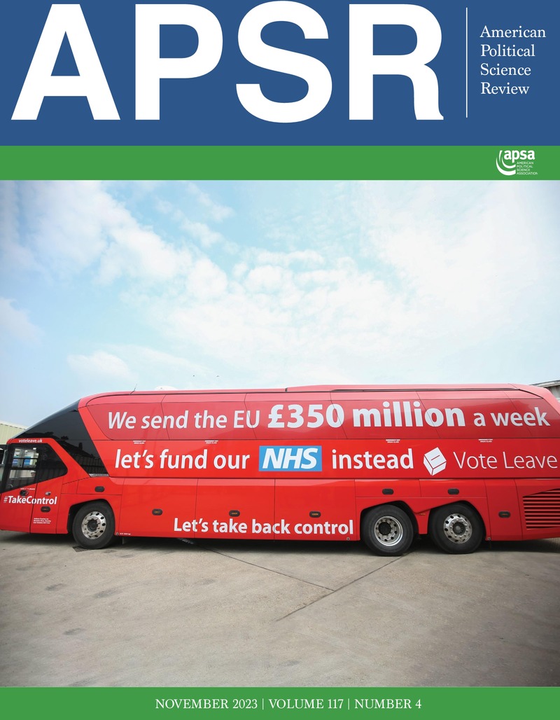 PSR volume 117 issue 4 Cover and Front matter | American Political ...
