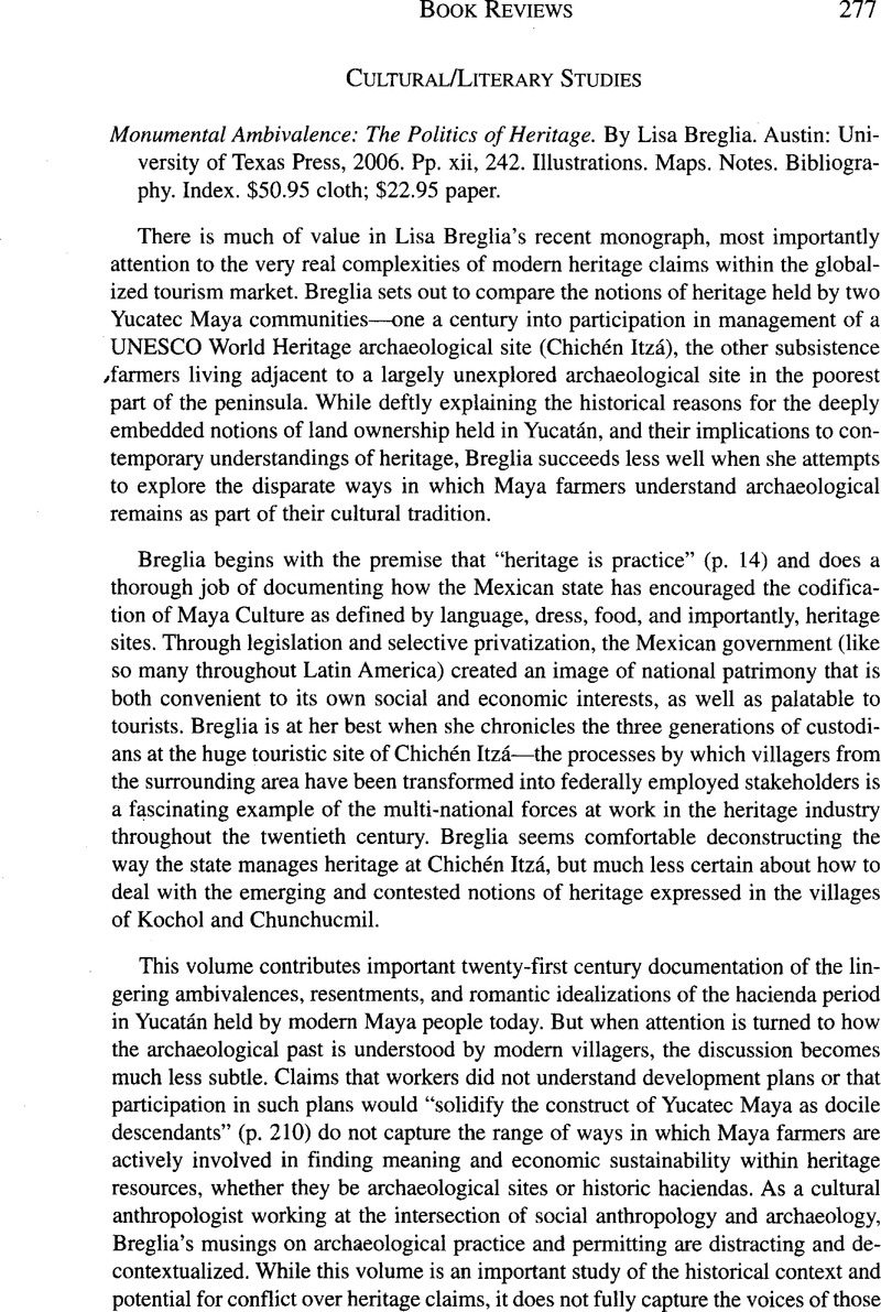 Monumental Ambivalence: The Politics of Heritage