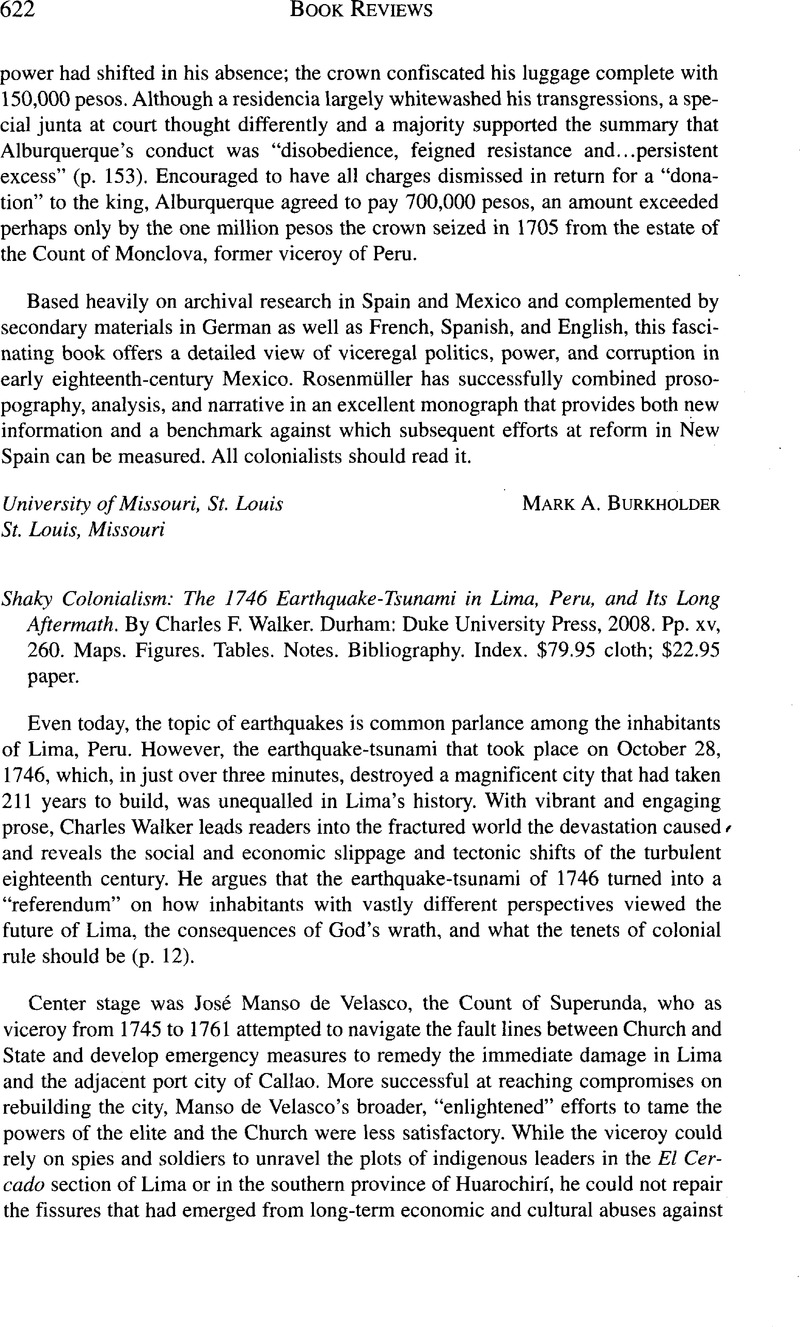 Shaky Colonialism: The 1746 Earthquake-Tsunami in Lima, Peru, and Its ...