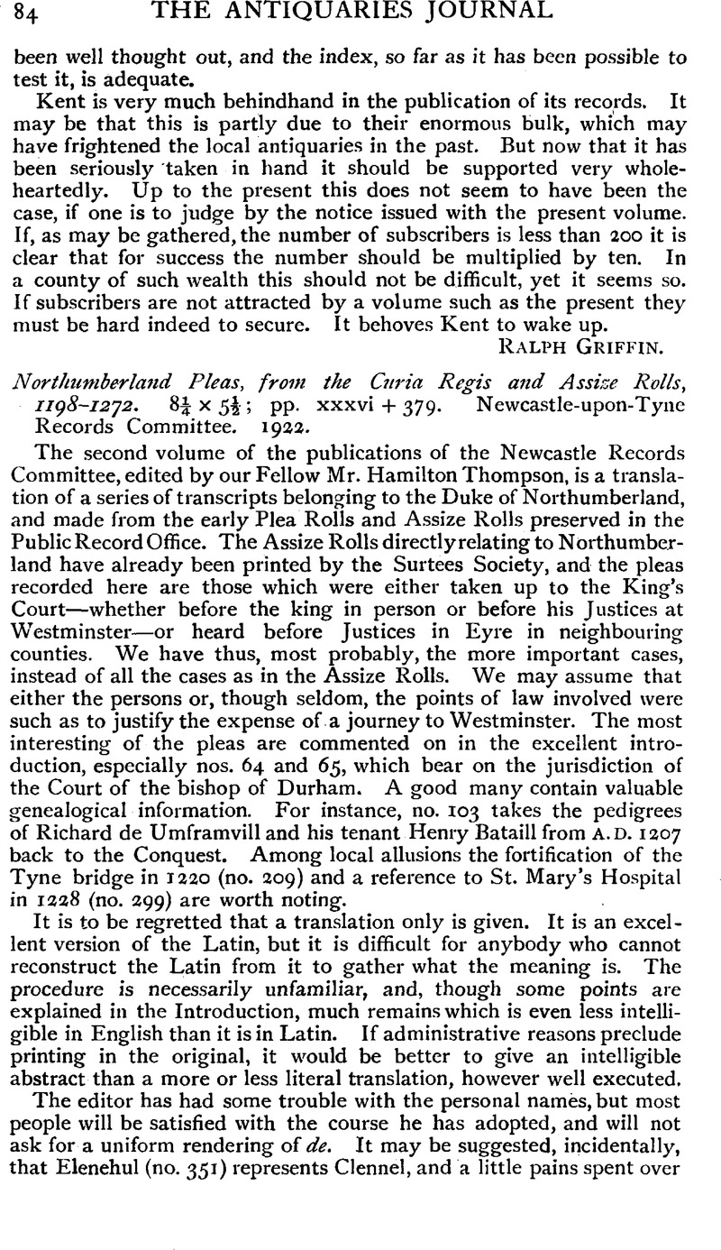 Northumberland Pleas, from the Curia Regis and Assize Rolls, 1198–1272 ...