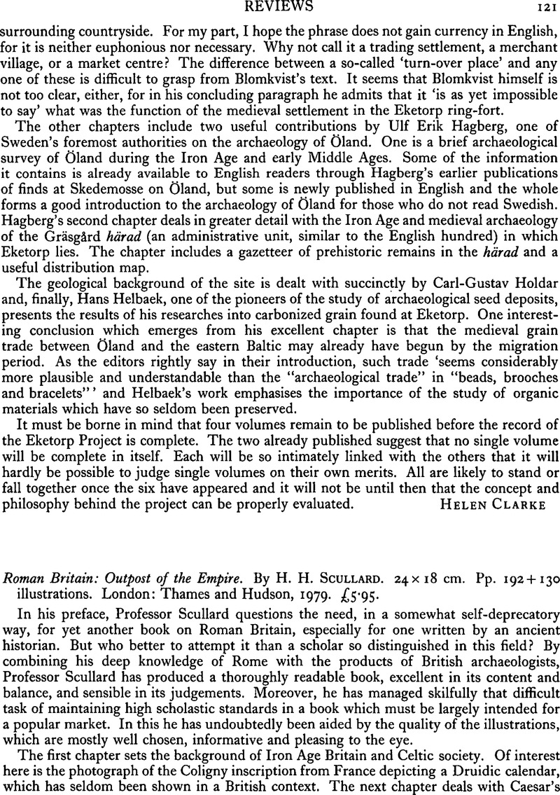 Roman Britain: Outpost of the Empire. By H. H. Scullard. 24 × 18 cm. Pp ...