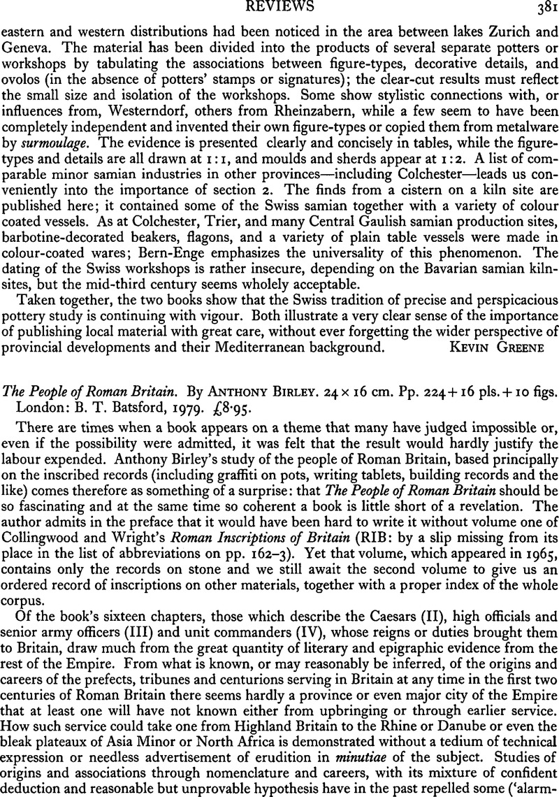 The People Of Roman Britain. By Anthony Birley. 24 × 16 Cm. Pp. 224 ...