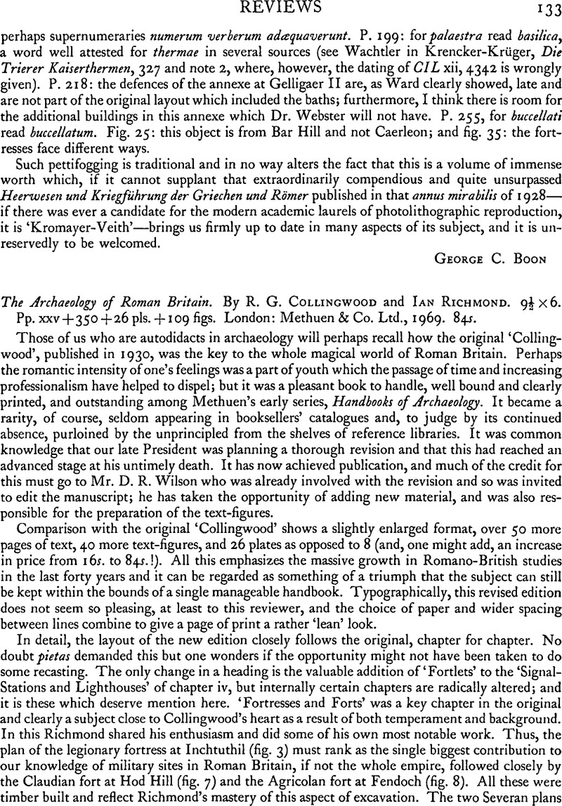 The Archaeology of Roman Britain. By R. G. Collingwood and Ian Richmond ...