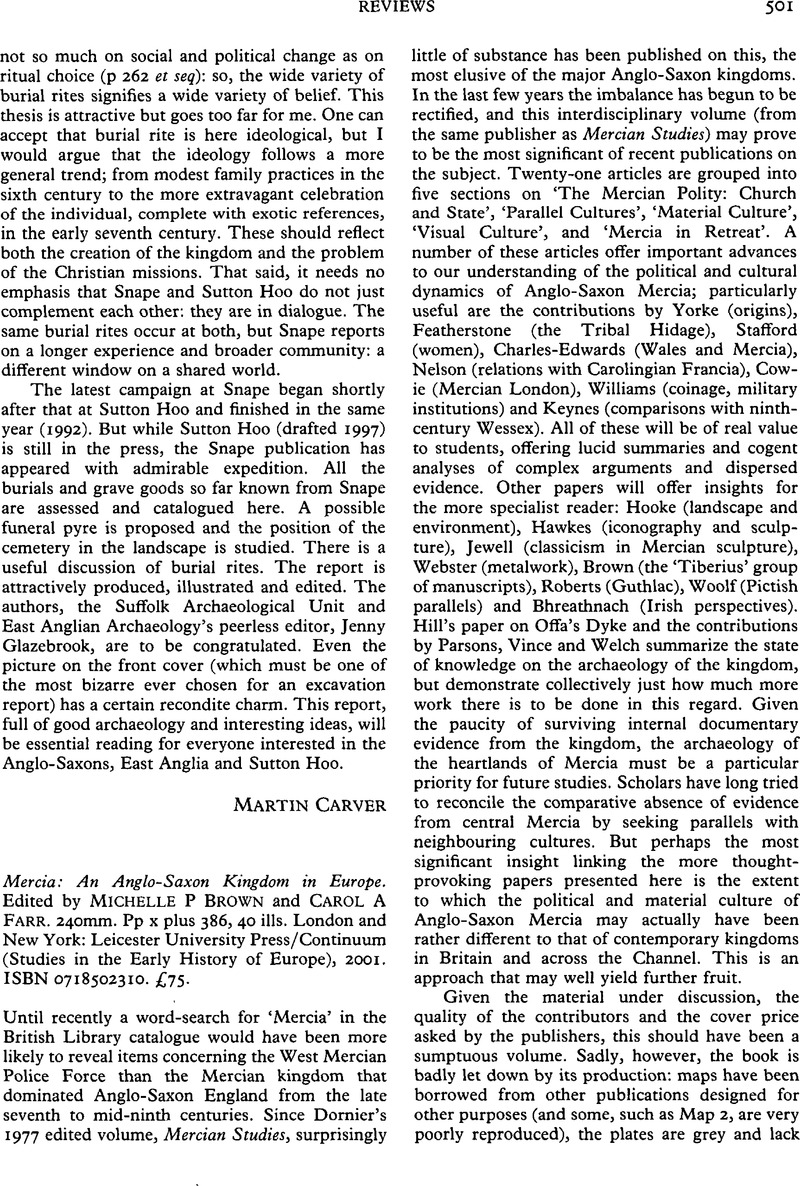 Mercia: An Anglo-Saxon Kingdom in Europe (Continuum Collection)
