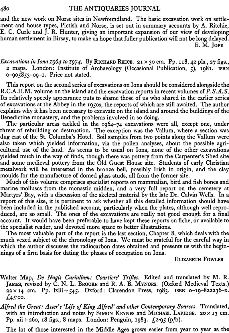 Walter Map, De Nugis Curialium: Courtiers' Trifles. Edited and ...