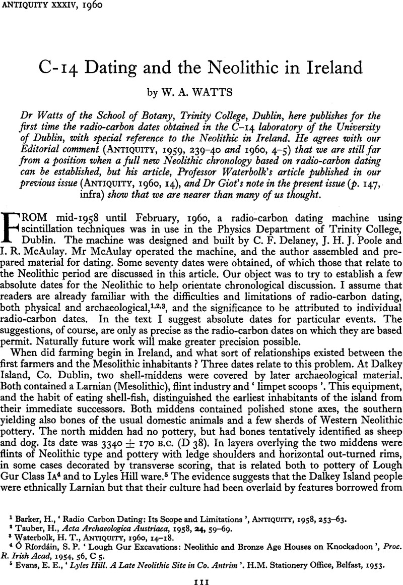 C 14 Dating and the Neolithic in Ireland Antiquity Cambridge Core