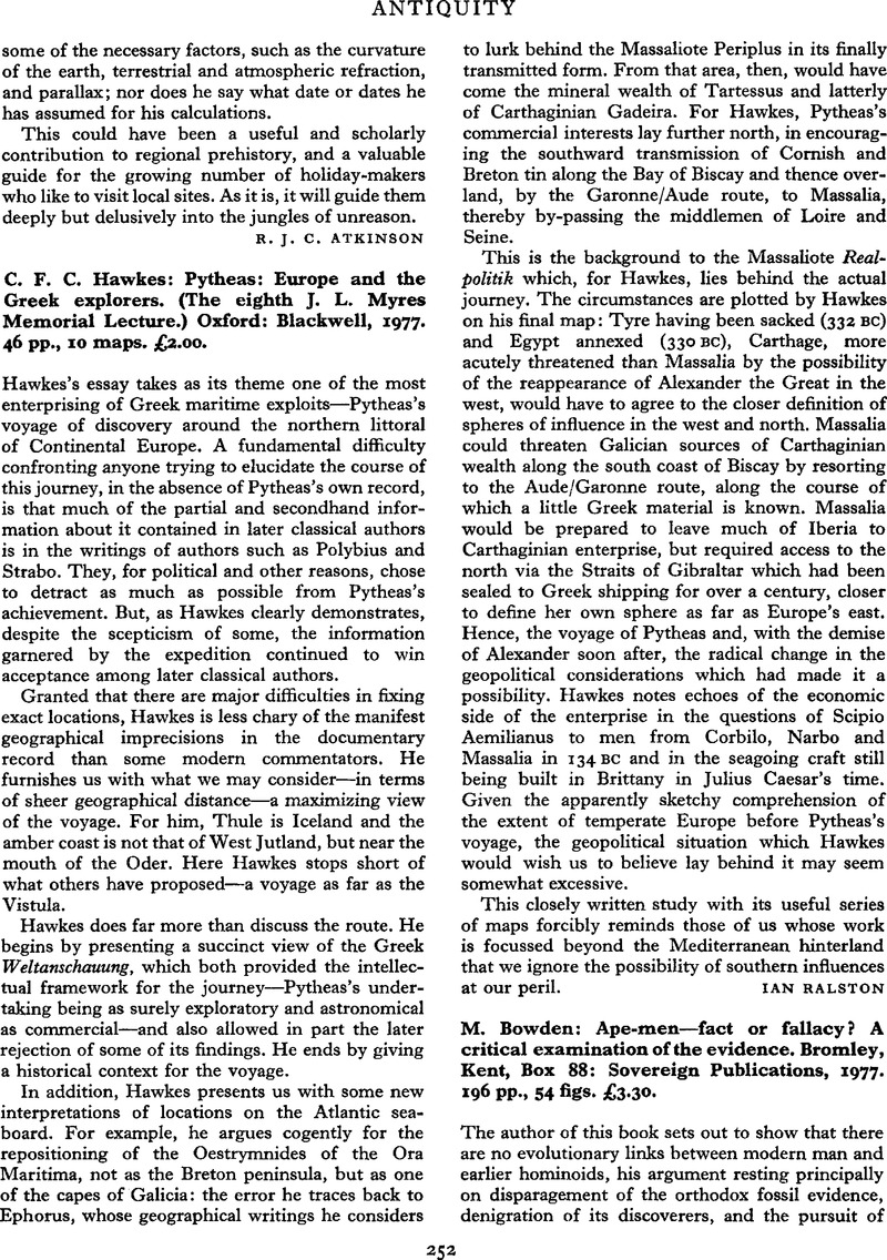 Ape-Men: Fact or Fallacy? A critical examination of the evidence by M. Bowden 1977 1st Ed anthropology archaeology apes sold fossils creationist