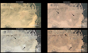 Satellite evidence of archaeological site looting in Egypt 2002