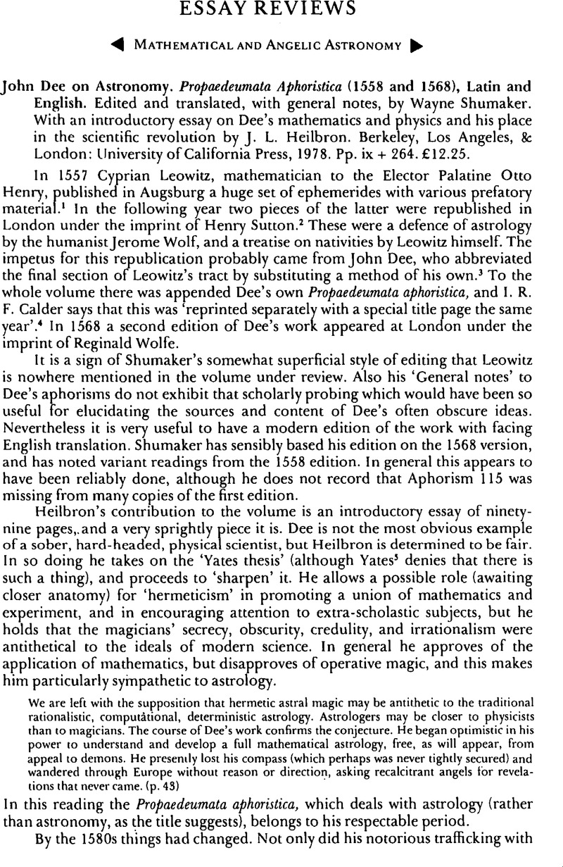 Mathematical and Angelic Astronomy | The British Journal for the ...