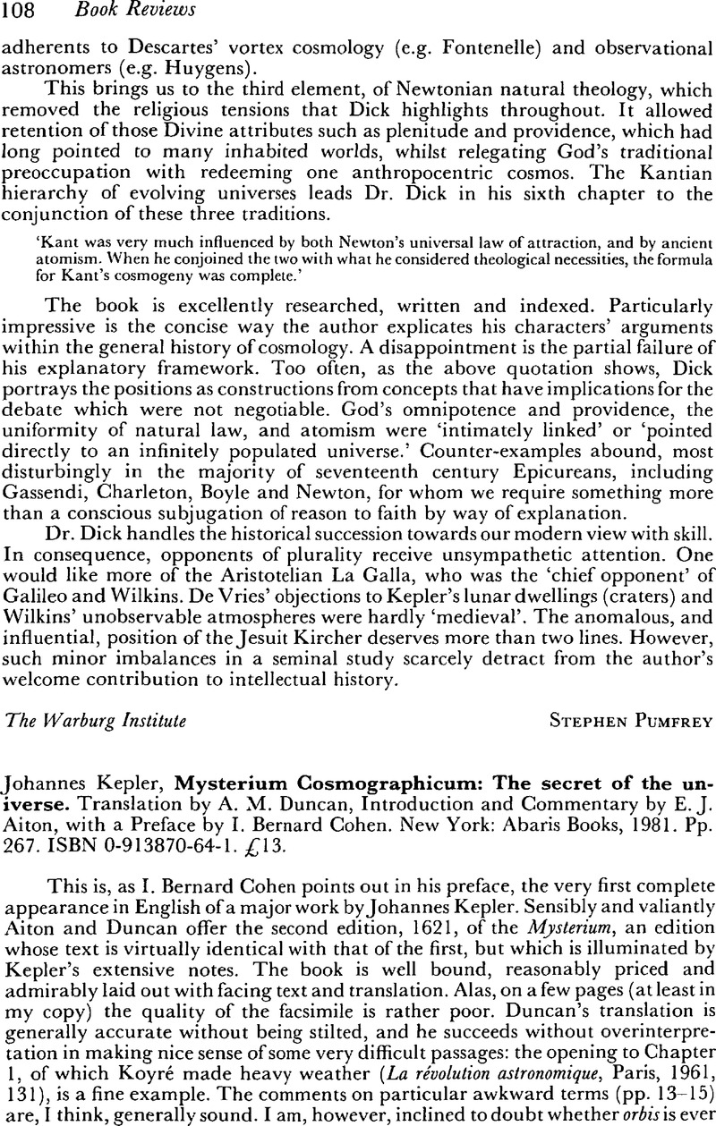 Seventeenth Century - Johannes Kepler, Mysterium Cosmographicum: The ...