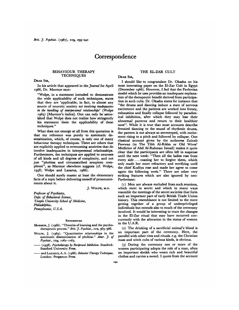 Behaviour Therapy Techniques The British Journal of Psychiatry