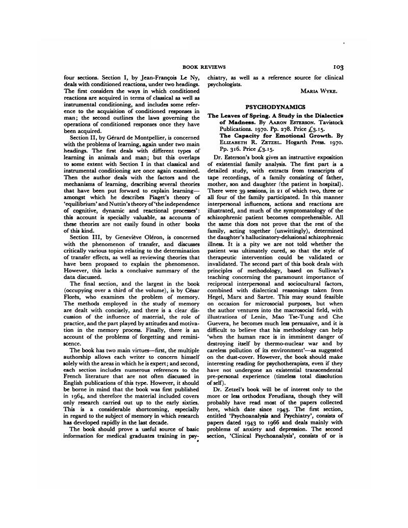 The Leaves of Spring. A Study in the Dialectics of Madness. By Aaron ...