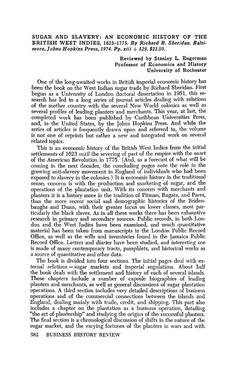 Sugar and Slavery: An Economic History of the British West Indies, 1623 ...