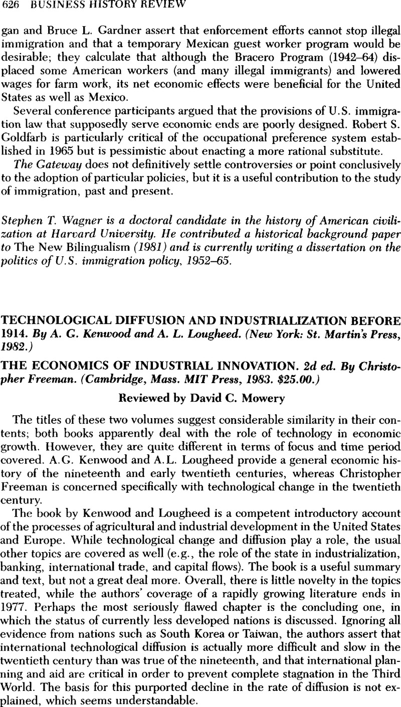 Technology Diffusion Book Technological Diffusion and Industrialization Before 1914. By A. G ...
