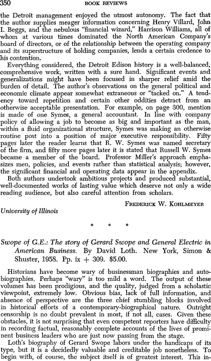 Swope Of G.E.: The Story Of Gerard Swope And General Electric In ...