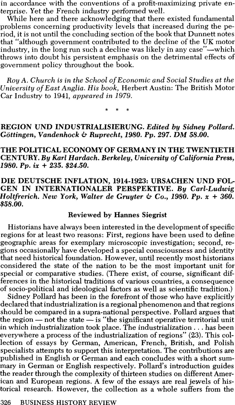 Region und Industrialisierung. Edited by Sidney Pollard. Göttingen ...