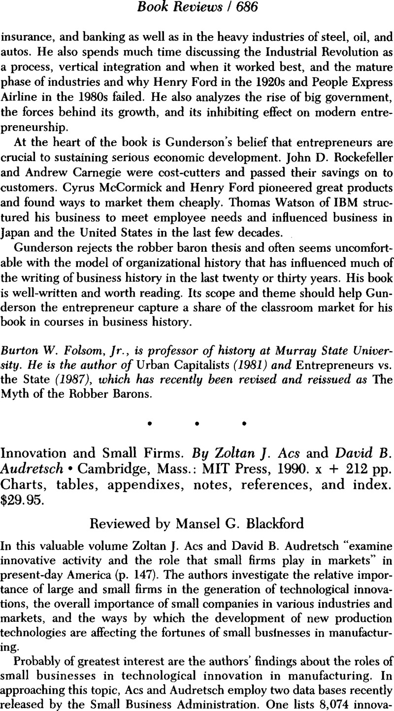 Innovation And Small Firms. ByZoltan J. Acs And David B. Audretsch ...