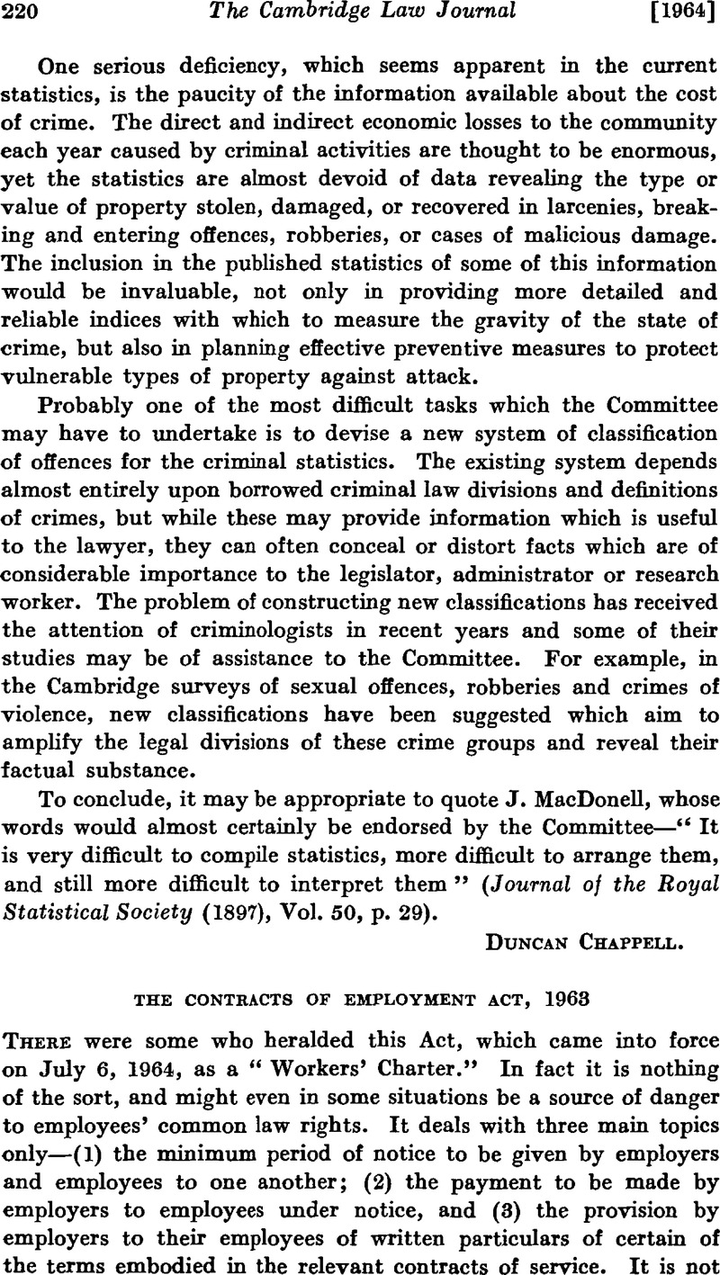 The Contracts of Employment Act, 1963 | The Cambridge Law Journal ...