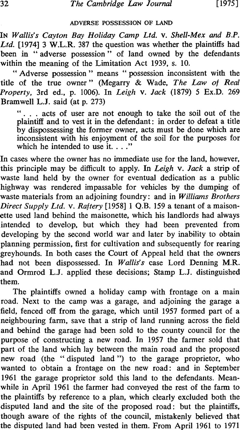 adverse-possession-of-land-the-cambridge-law-journal-cambridge-core