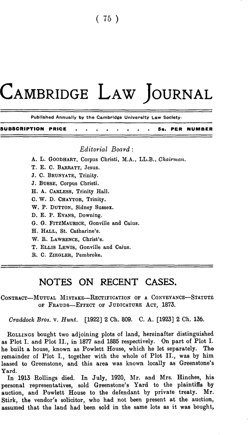 Contract—Mutual Mistake—Rectification of a Conveyance—Statute of Frauds