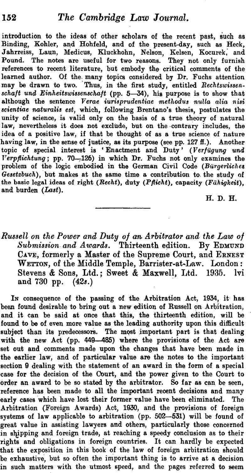 Russell on the Power and Duty of an Arbitrator and the Law of ...